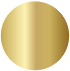 A gold circle with a black background