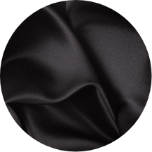 A black silk fabric with a circular shape