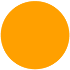 An orange circle with a black background