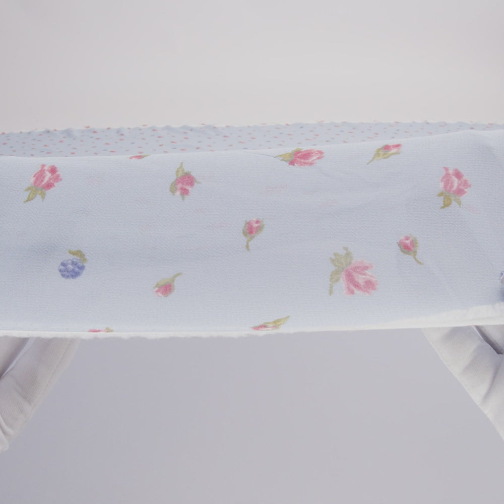 Viscose Georgette Print - Periwinkle Blue, Blush Pink and Royal Purple Berry Floral - Designer Deadstock - Image 6 of 6
