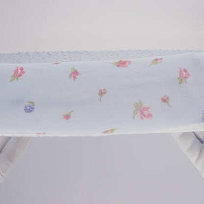 Viscose Georgette Print - Periwinkle Blue, Blush Pink and Royal Purple Berry Floral - Designer Deadstock