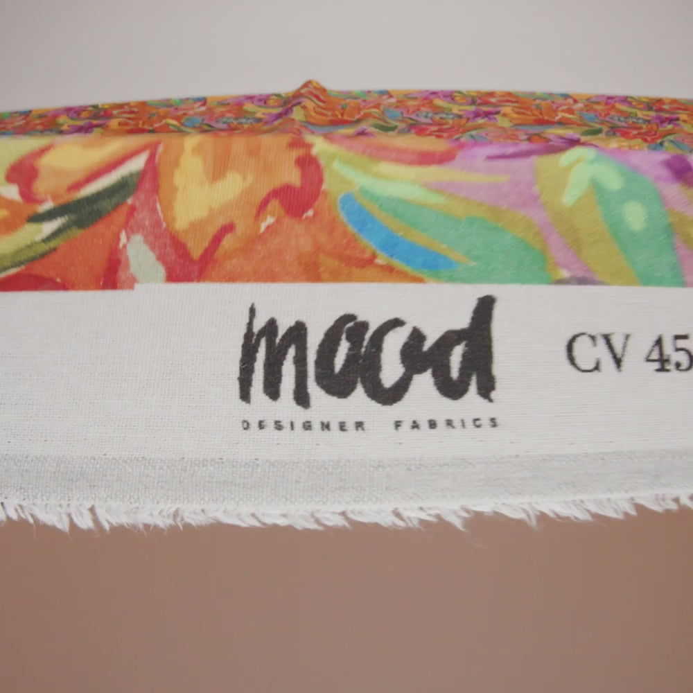 Linen and Rayon Woven - Purple, Orange and Green Painterly Flower Jungle - Mood Exclusive Jungle Jubilee Print - Image 6 of 6