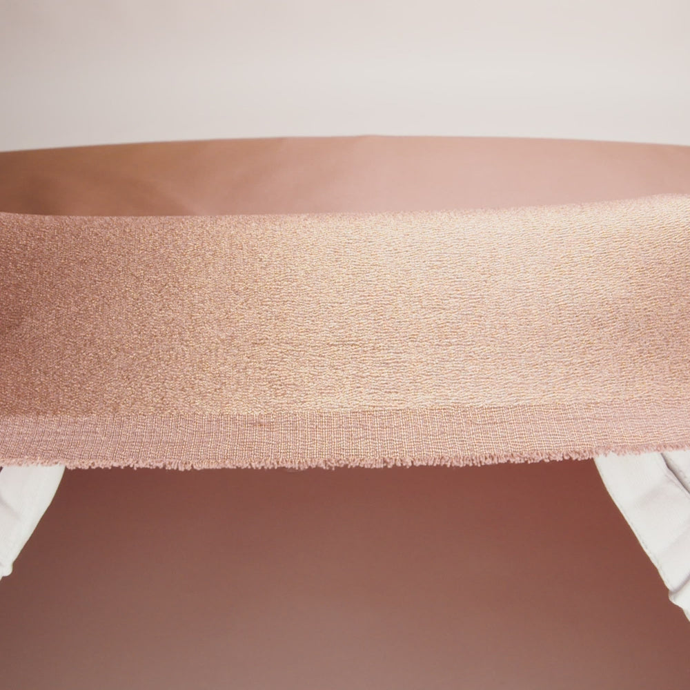 Stretch Polyester Crepe with Gold Foiling - Tan - Devyn Collection - Image 6 of 7