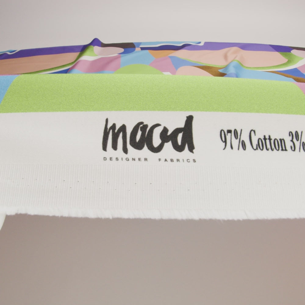 Stretch Cotton Sateen - Multicolor Abstract - Wide Open Spaces Print - Mood Exclusive Wisteria Collection - Image 5 of 5