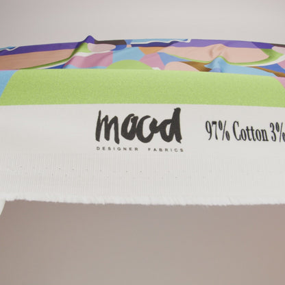 Stretch Cotton Sateen - Multicolor Abstract - Wide Open Spaces Print - Mood Exclusive Wisteria Collection