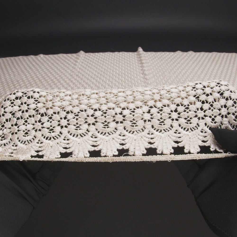 Guipure Lace - Bleached Sand Dots with Fancy Border - Image 6 of 6