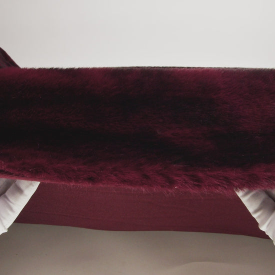 Medium Pile Recycled Polyester Faux Fur by Max Alexander - Burgundy and Black Abstract - Image 6 of 6