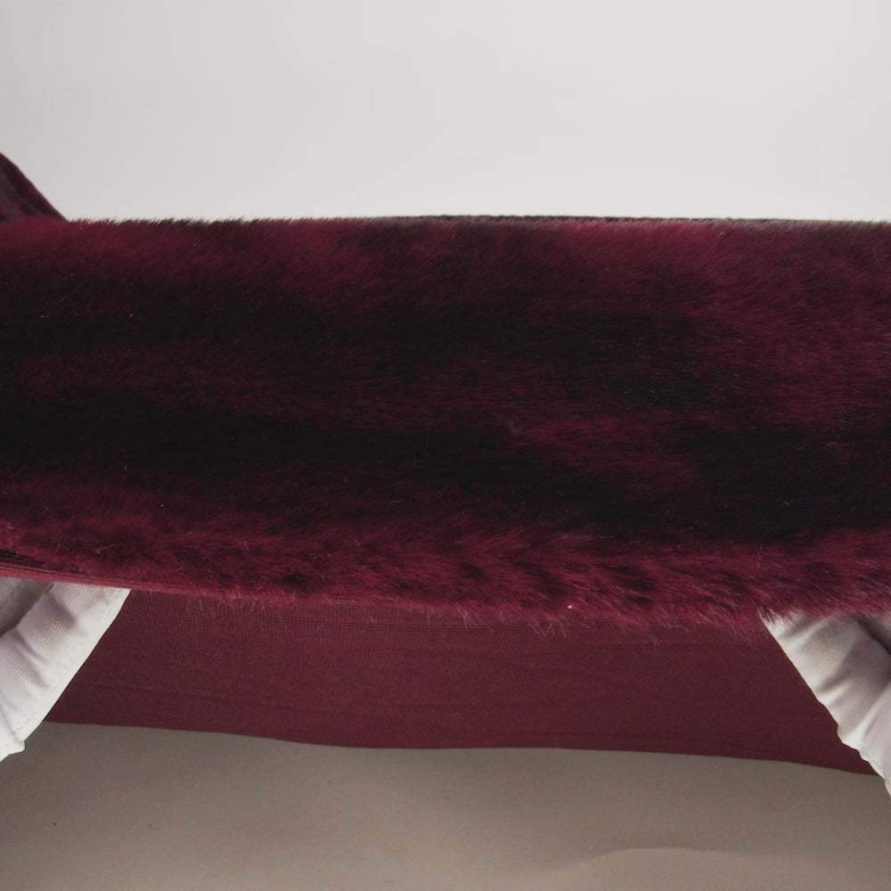 Medium Pile Recycled Polyester Faux Fur by Max Alexander - Burgundy and Black Abstract - Image 6 of 6