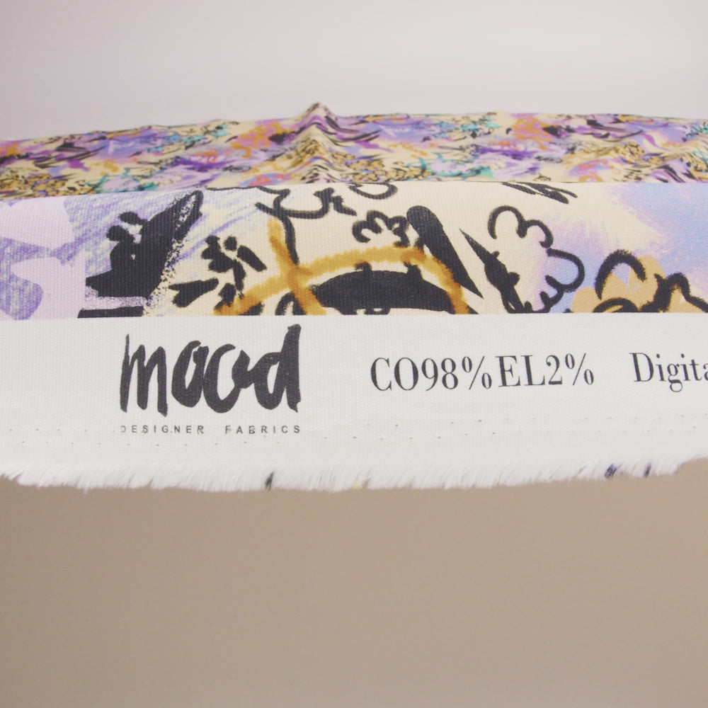 Stretch Cotton Canvas Print - Purple and Yellow Graffiti - Mood Exclusive Graffiti Lane - Image 6 of 7