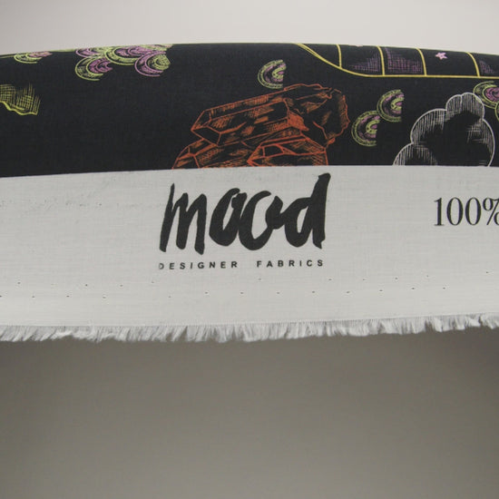 Cotton Voile - Black Trees and Windows - Summer Nights Print - Mood Exclusive Citrus Collection - Image 6 of 7