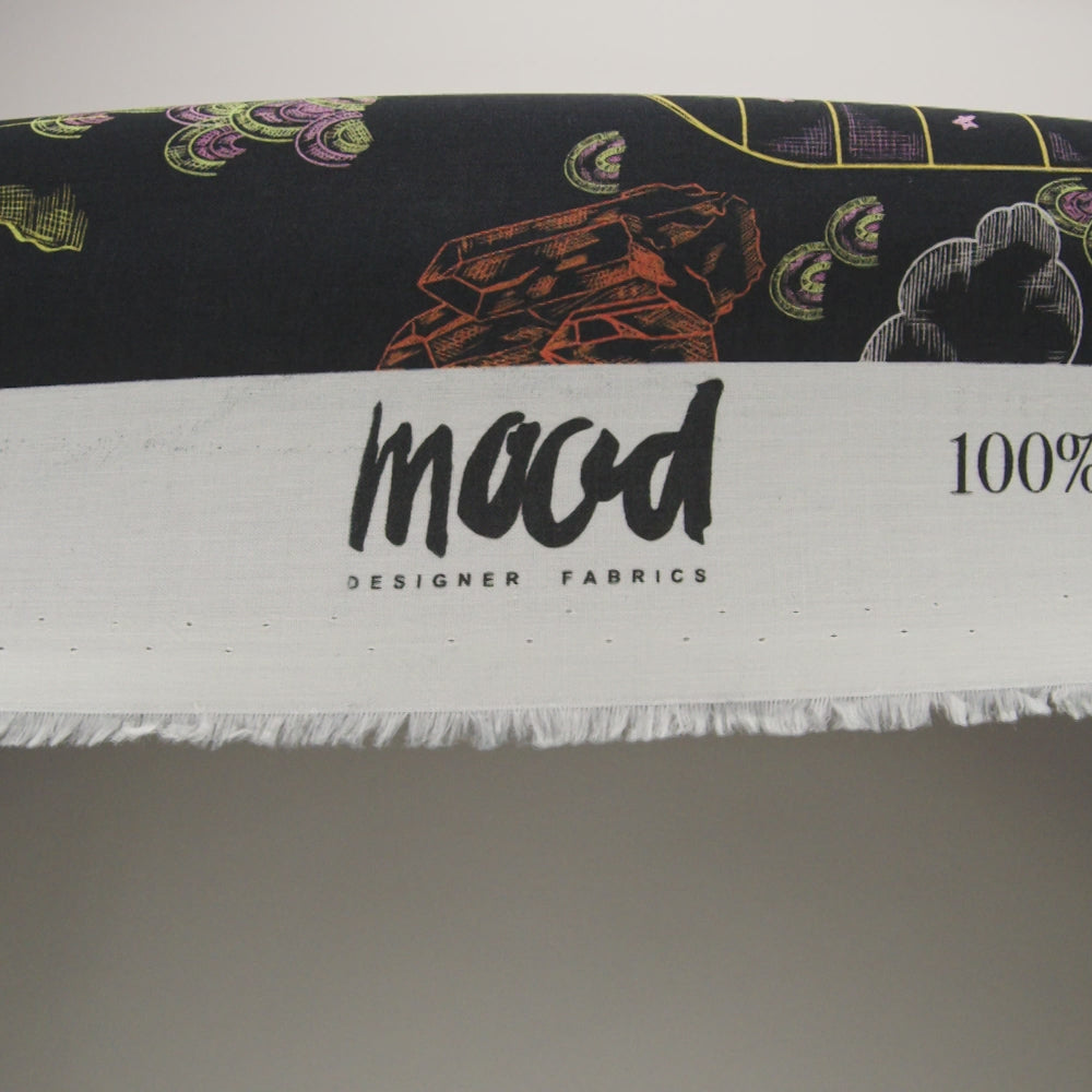 Cotton Voile - Black Trees and Windows - Summer Nights Print - Mood Exclusive Citrus Collection - Image 6 of 7