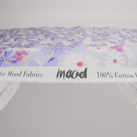 Cotton Poplin Print - Periwinkle, Pink and White Floral - Mood Exclusive April Shower Encore - Image 5 of 5