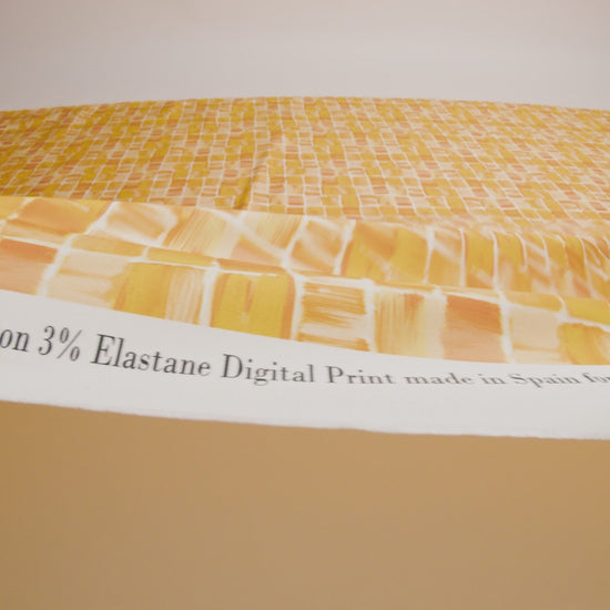 Stretch Cotton Sateen - Yellow Painted Squares - Swatch Me Print - Mood Exclusive Citrus Collection - Image 6 of 7