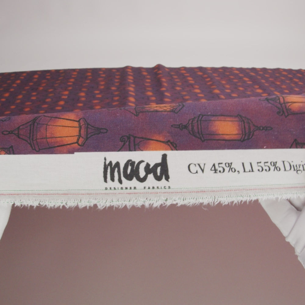 Linen and Rayon Woven - Purple Lanterns - By Lantern Light Print - Mood Exclusive Jack-O-Lantern Collection - Image 6 of 7