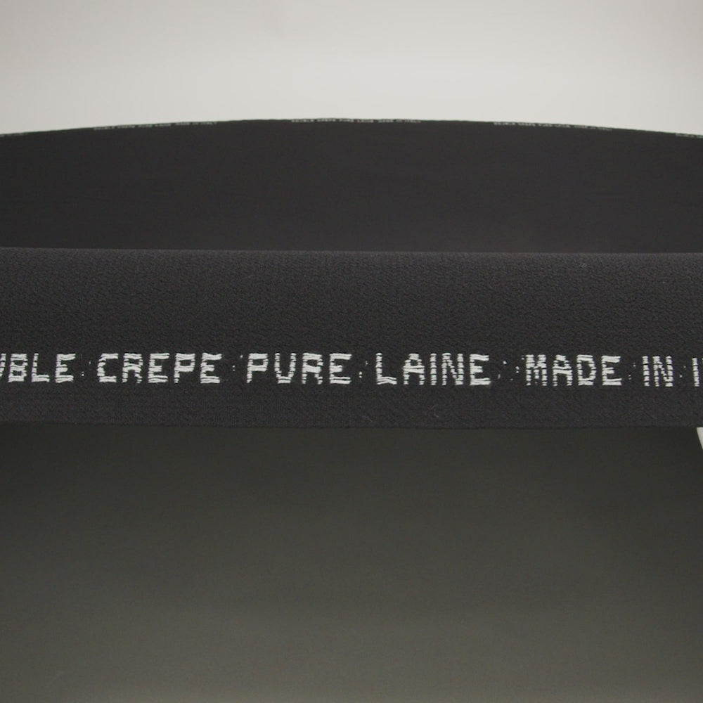 Italian Black Virgin Wool Double Crepe - Image 5 of 5