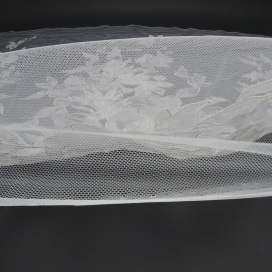 Beaded and Embroidered Tulle with Burnout Fabric Appliques - Off White Tropical Garden - Image 6 of 6