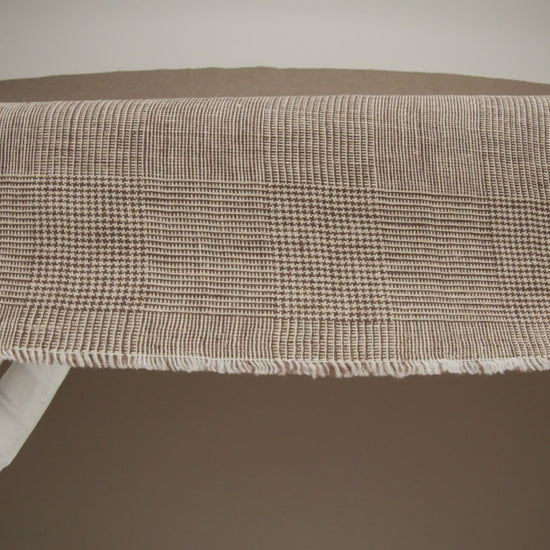Medium Weight Linen Woven - Brown and White Glen Plaid - Image 6 of 6
