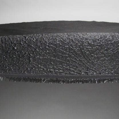 Metallic Black Fanning Leaf Veins Luxury Brocade