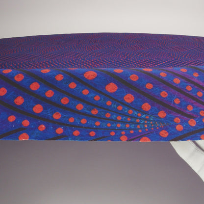 Purple, Limoges Blue and Orangeade Art Deco Feathers UV Protective Compression Swimwear Tricot with Aloe Vera Microcapsules