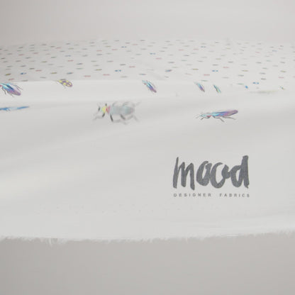 Cotton Poplin - Rainbow Insects on White - The Jitterbugs Print - Mood Exclusive Avenable Collection