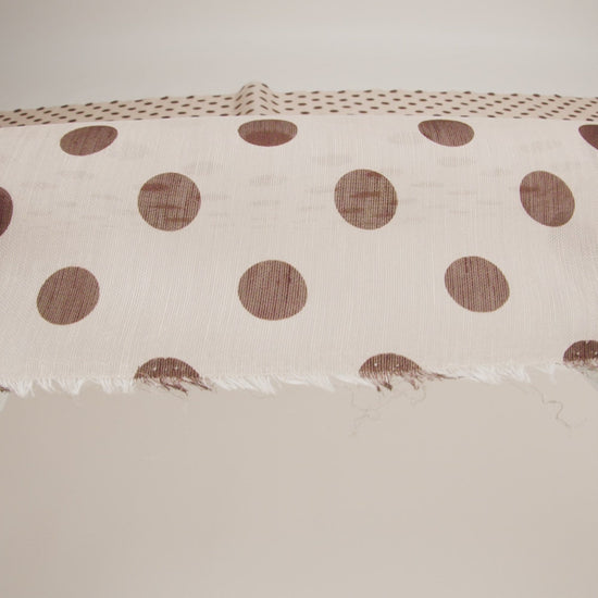 Famous Australian Designer Nude and Cocoa Polka Dotted Linen and Silk Organza - Image 5 of 5