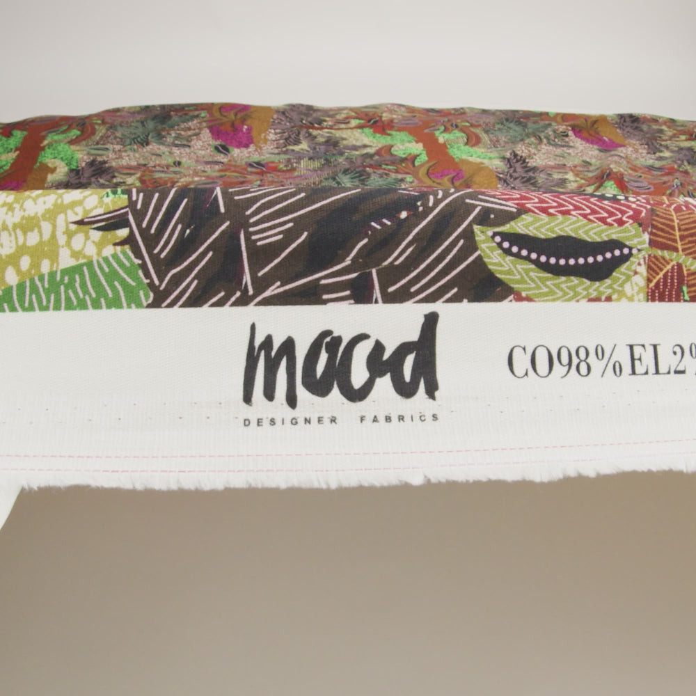 Stretch Cotton Twill Print - Brown and Green Textural Palm Trees - Mood Exclusive Island Energy - Image 6 of 7