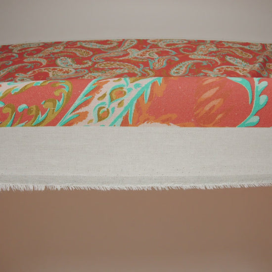 Linen and Rayon Woven - Coral Orange, Turquoise and Olive Green Paisley - Mood Exclusive Fiery Reverie Print - Image 6 of 6