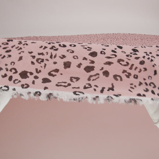 Viscose Georgette Print - Apricot Pink and Black Leopard Spots - Designer Deadstock - Image 6 of 6