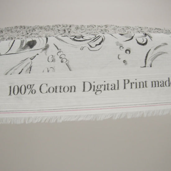 Crinkled Cotton Gauzy Woven - Black, White and Gray Food Sketches - Mood Exclusive Dinner Party Print - Image 6 of 6