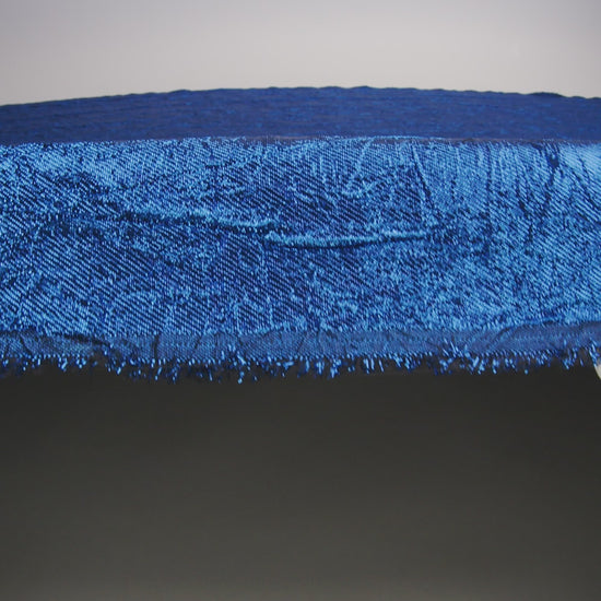Astrolabe Metallic Royal Blue Crinkled Luxury Brocade with Black Backing - Image 6 of 7
