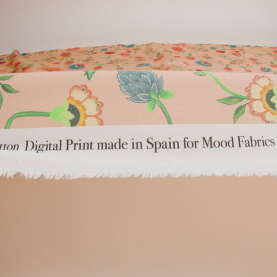 Cotton Voile - Peach Floral Vines - Sherbert Shandy Print - Mood Exclusive Gisele Collection - Image 6 of 7