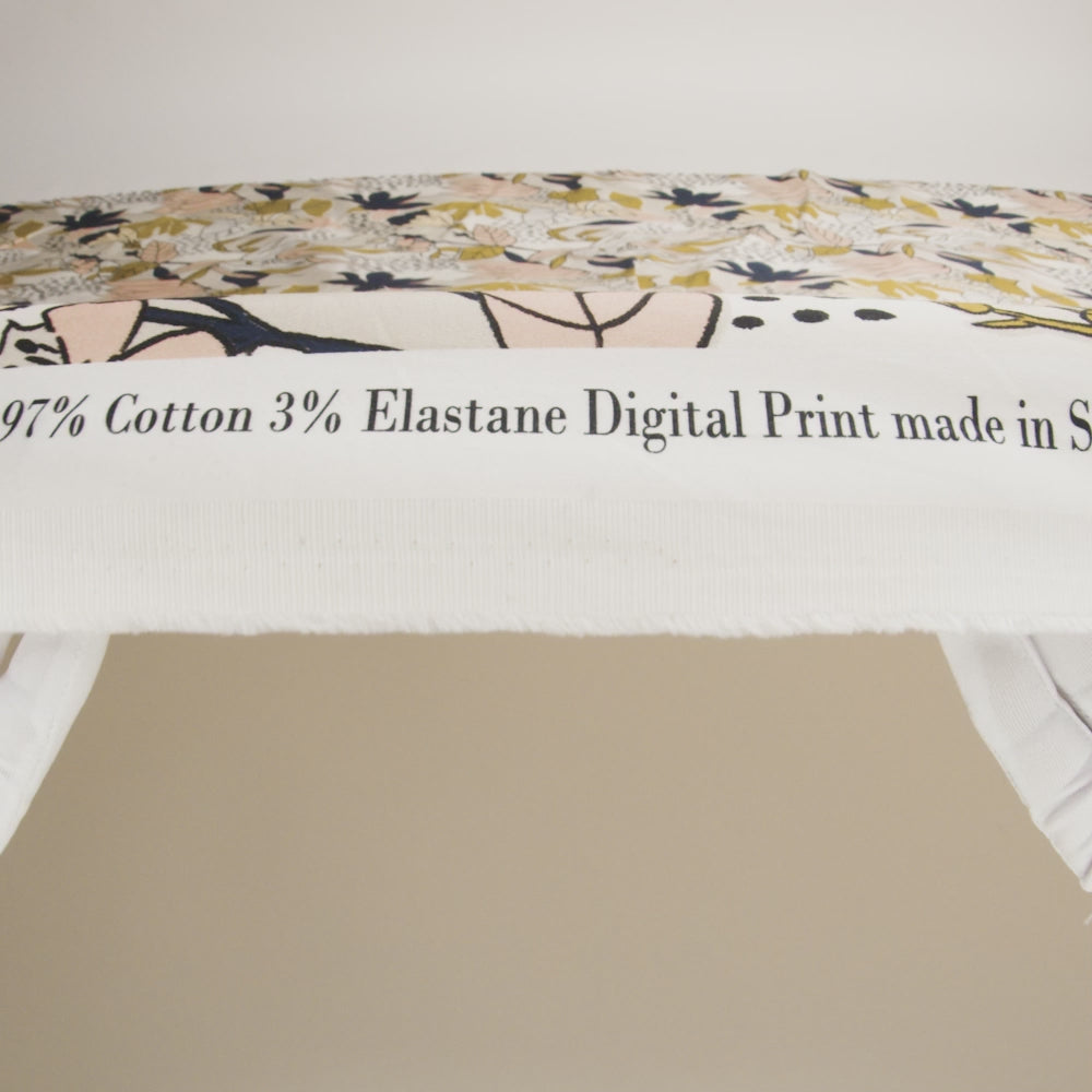 Stretch Cotton Sateen - Peach Parfait Floral - Pushing Up Daisies Print - Mood Exclusive Avenable Collection - Image 5 of 5
