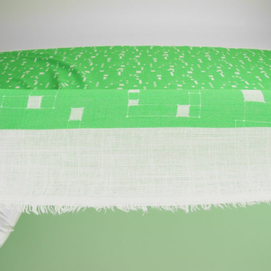 Slubbed Gauzy Cotton Woven Print - Kelly Green Geometric Squares - Mood Exclusive Blocked In - Image 6 of 6