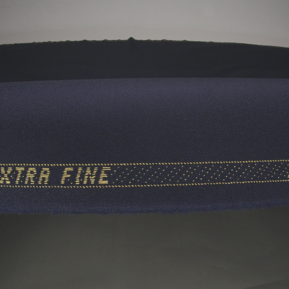 Virgin Merino Wool Twill Suiting Made in Italy - Navy - Image 6 of 6
