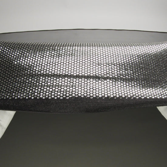 Stretch Polyester Velour with Crystal Foiled Polka Dots - Black and Silver - Image 7 of 8