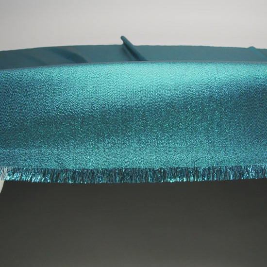Metallic Polyester Lame - Aqua and Black - Image 5 of 5