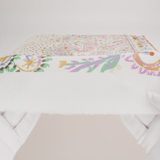 Viscose and Linen Twill Panel - White and Rainbow Paisley and Floral - Mood Exclusive Realized Wonders - Image 6 of 6