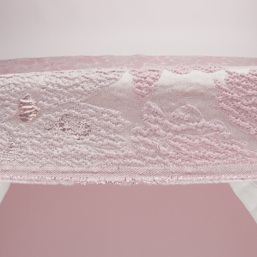 Metallic Rose Gold and Baby Pink Floating Blossoms Luxury Brocade - Image 6 of 7