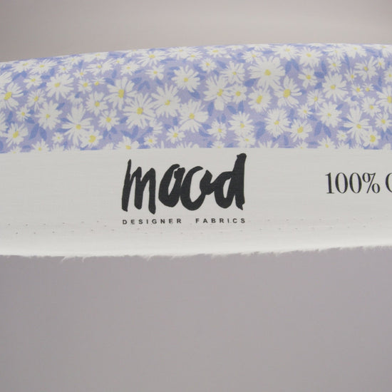 Cotton Poplin - Periwinkle and White Floral - Sunday in the Park Print - Mood Exclusive Secret Garden Collection - Image 6 of 7