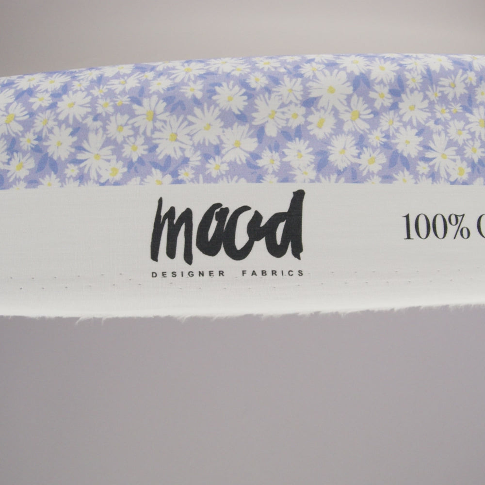 Cotton Poplin - Periwinkle and White Floral - Sunday in the Park Print - Mood Exclusive Secret Garden Collection - Image 6 of 7
