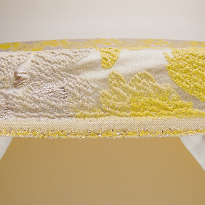 Metallic Gold, Yellow and Cream Floating Blossoms Luxury Brocade