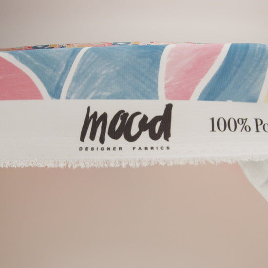 Polyester Charmeuse Print - Pink, Blue and Yellow Abstract - Mood Exclusive Gaudi's Gaze - Image 5 of 5