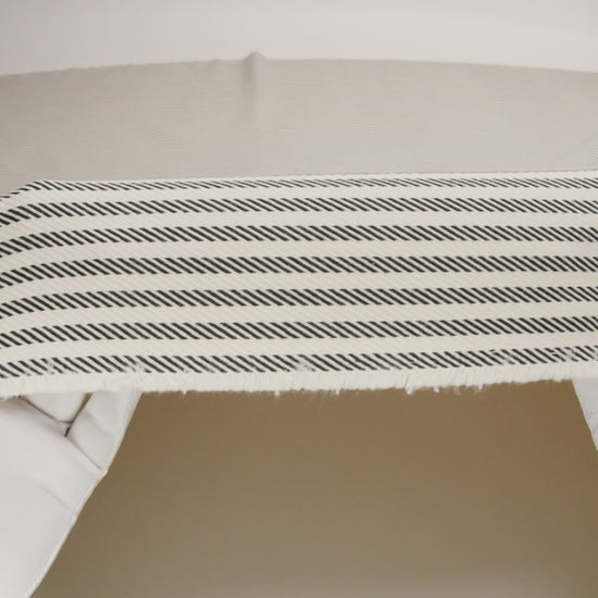 Ivory and Black Stretch Heavy Cotton Twill - Image 5 of 5