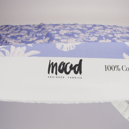 Cotton Poplin Print - Lilac and White Floral - Mood Exclusive Daylily Haze