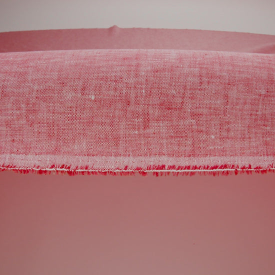 Lightweight Linen Chambray - Heathered Tomato Puree - Minerva Collection - Image 5 of 6