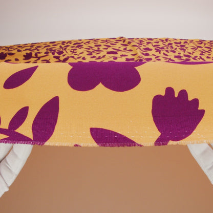 Stretch Cotton Twill Print - Mango Orange and Plum Purple Floral - Mood Exclusive Color-Block Creative