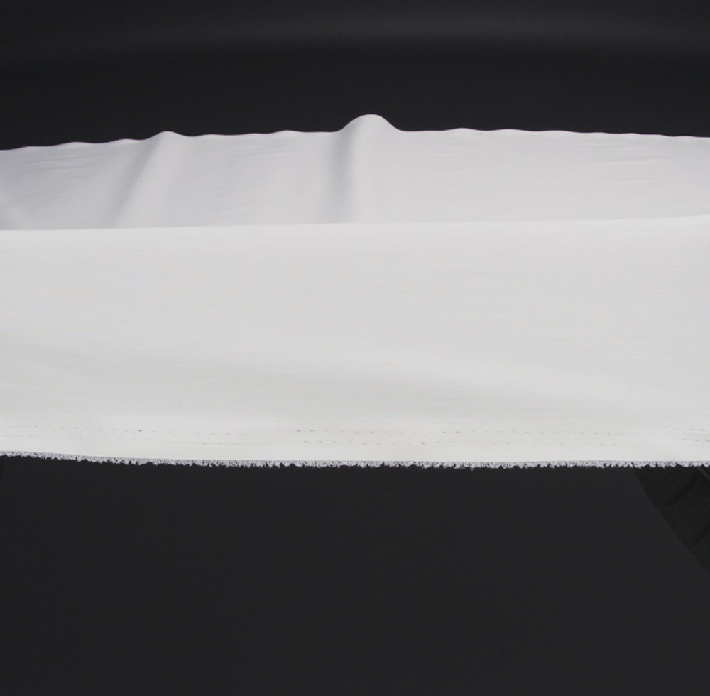 Stretch Cotton and Nylon Poplin - White - Designer Deadstock - Image 6 of 6