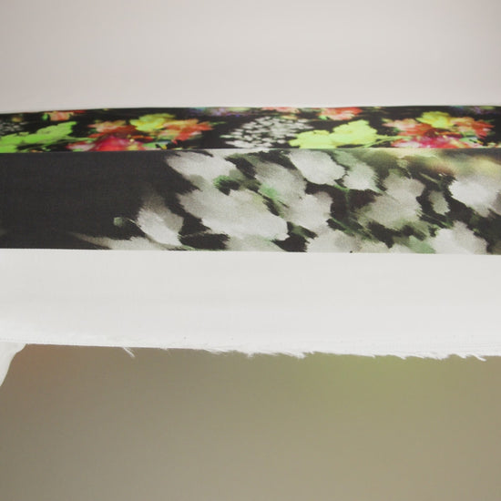 Sustainable and Recycled Viscose Satin Print - Lime Green, Red and Black Abstract Floral - Mood Exclusive Forest of Colors - Image 6 of 6