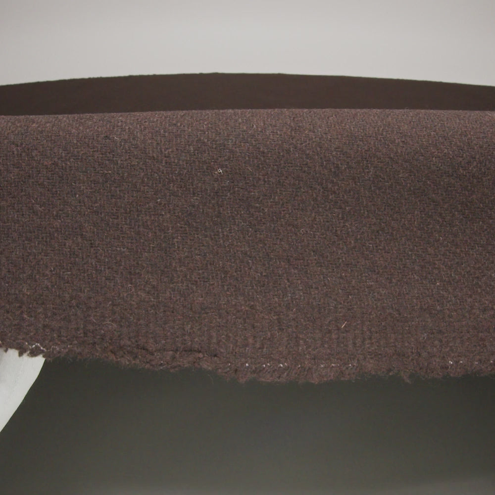 Recycled Brushed Wool Blend Twill Coating - Dark Brown - Made in Italy - Maeve Collection - Image 6 of 6