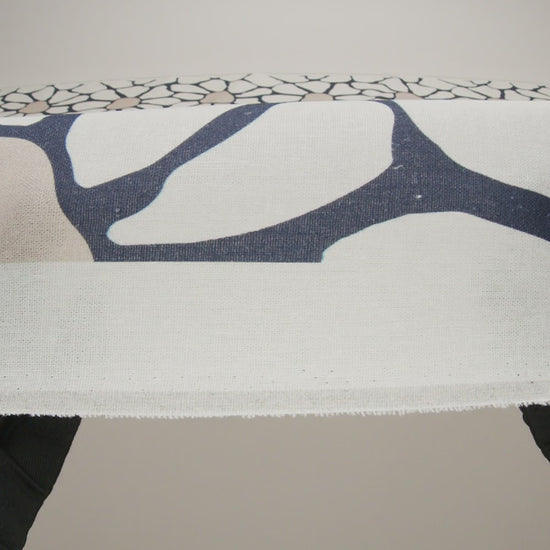 Linen and Rayon Woven - Dark Blue, White and Beige Abstract Daisies - Mood Exclusive Dilly-Dally Daisies Print - Image 6 of 6